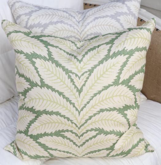 Heavy Linen Leaf Print Cushions 