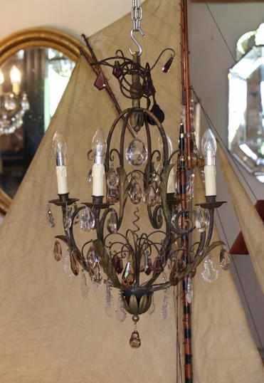 Chandelier with Stunning Amber Crystals