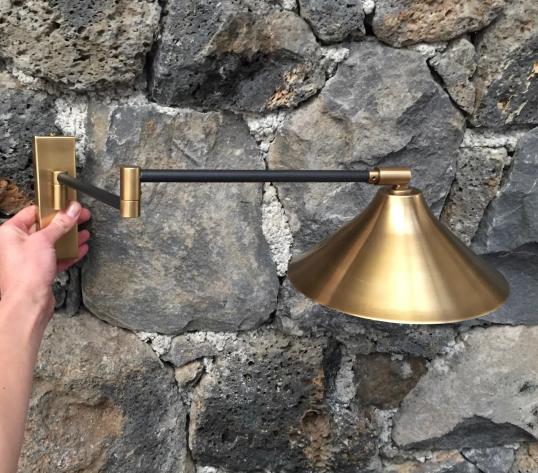 French Wall Light with Brass Shade 