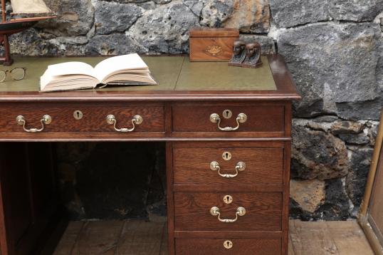 English Oak Pedestal Desk