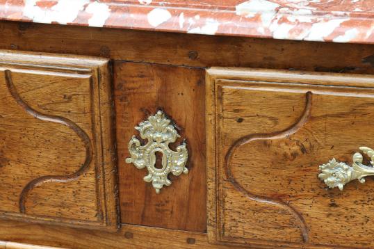 Louis XIV Walnut Commode with Italian Marble Top