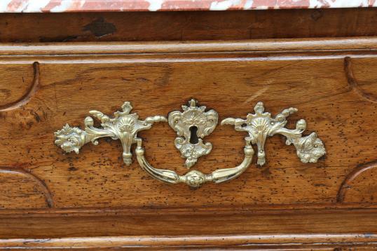 Louis XIV Walnut Commode with Italian Marble Top