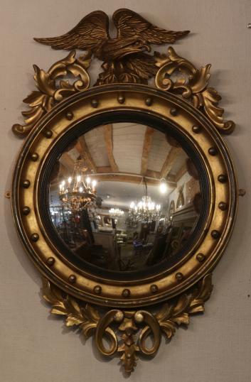 English Empire Convex Mirror