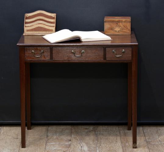 English Three Drawer Side Table 