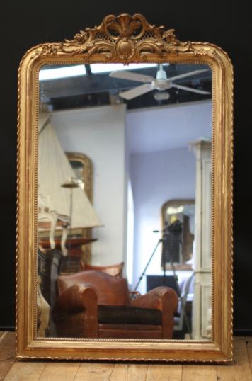 Large Louis Philippe Crested Gilt Mirror