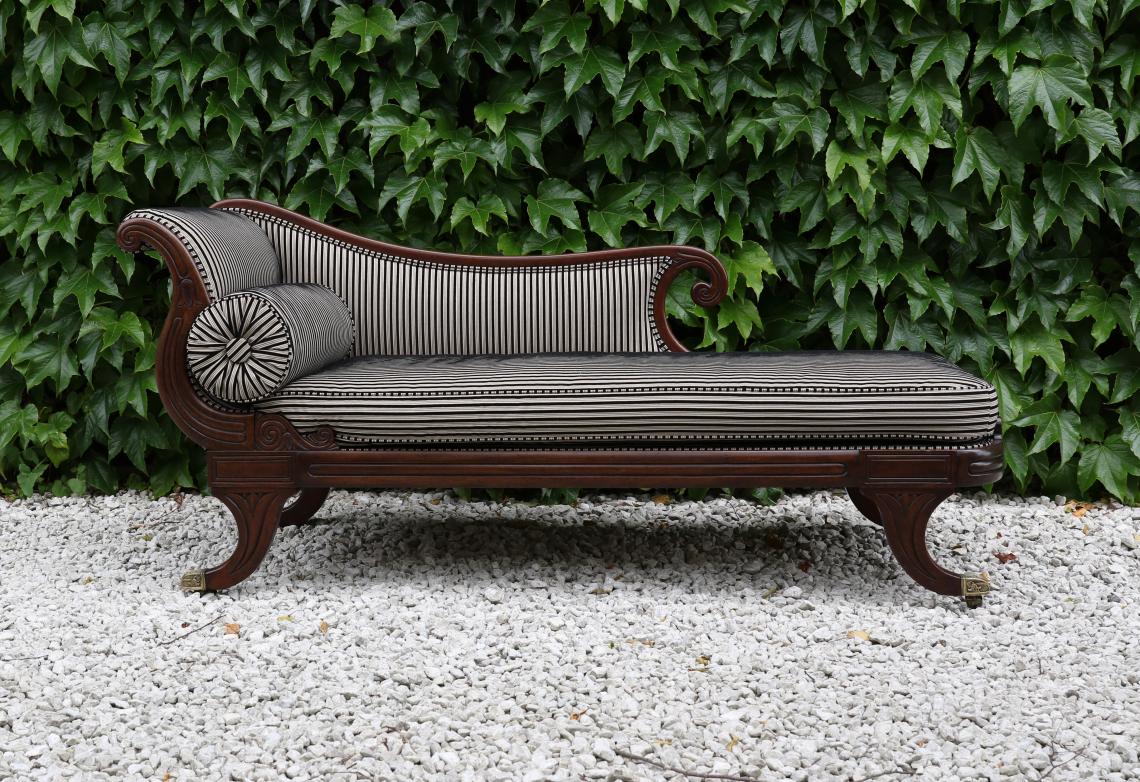 Stunning English Empire Chaise Lounge - Regency Period