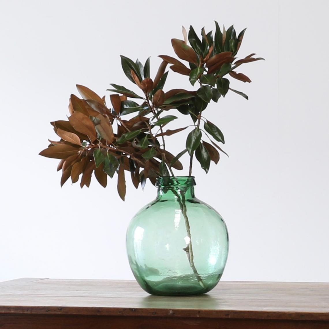 French Green Glass Bottles  