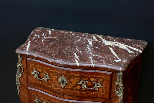 Small Three Drawer French Bombe Commode