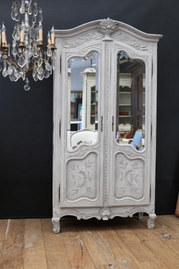 Glazed Gesso finished Armoire