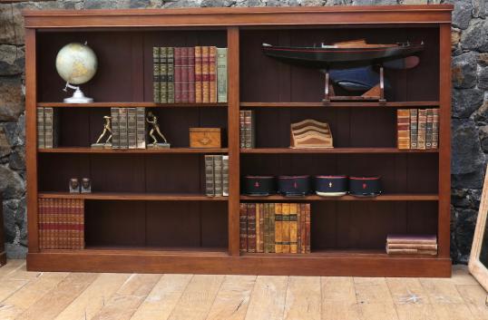 Large English Open Oak Bookcase