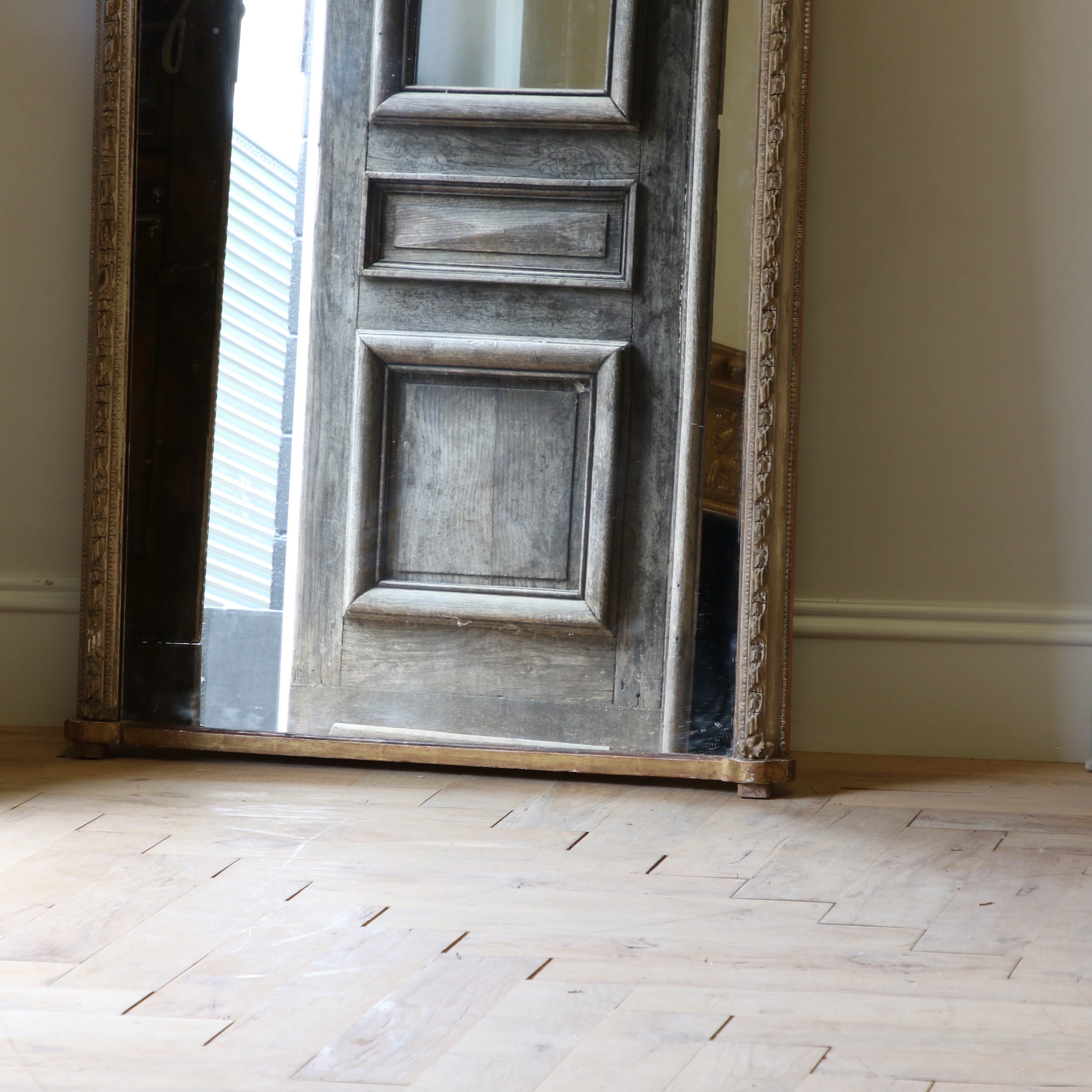 Full Length 19th Century Arched Top Mirror 