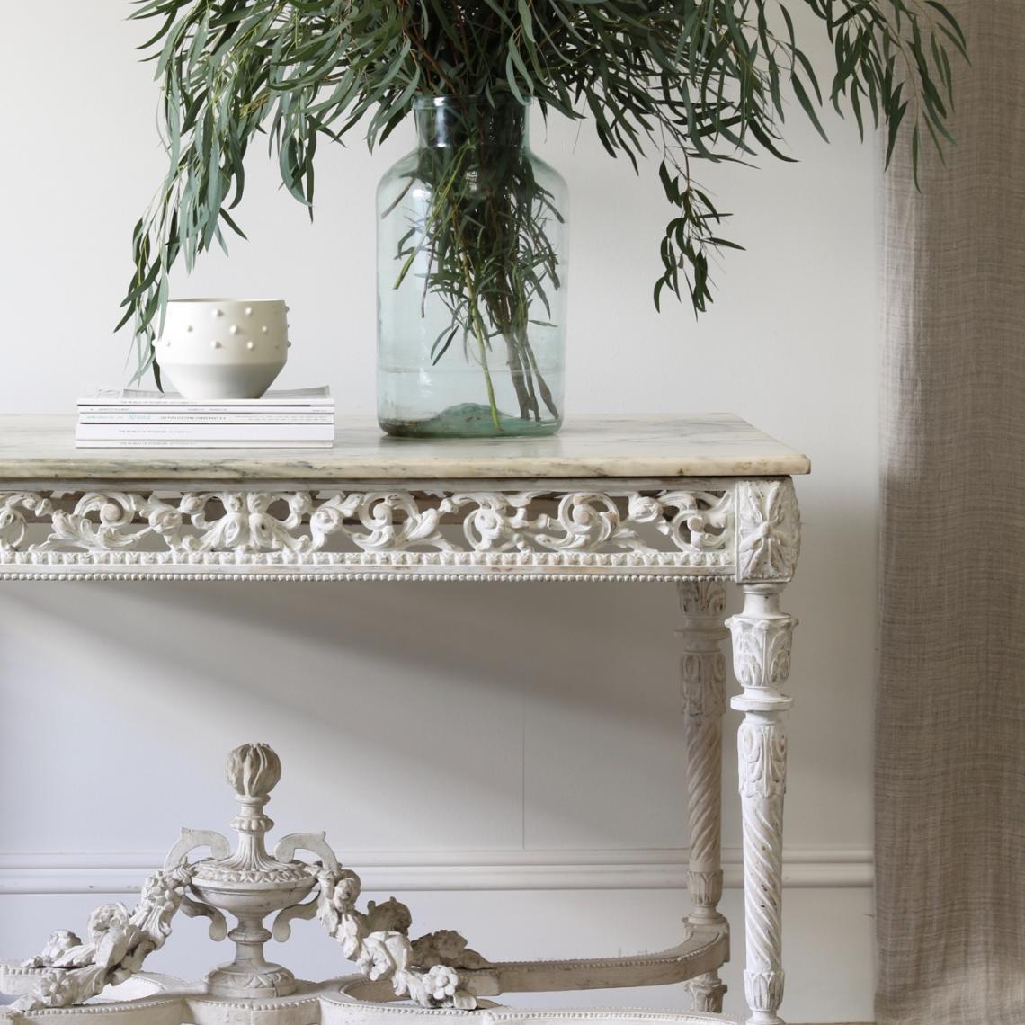 French Marble Topped Console