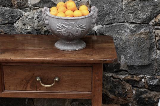 Three Drawer Chestnut Side Table