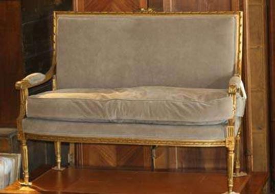 Gold and Grey French Couch