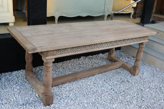 Gun Barrel Bleached Refectory Table