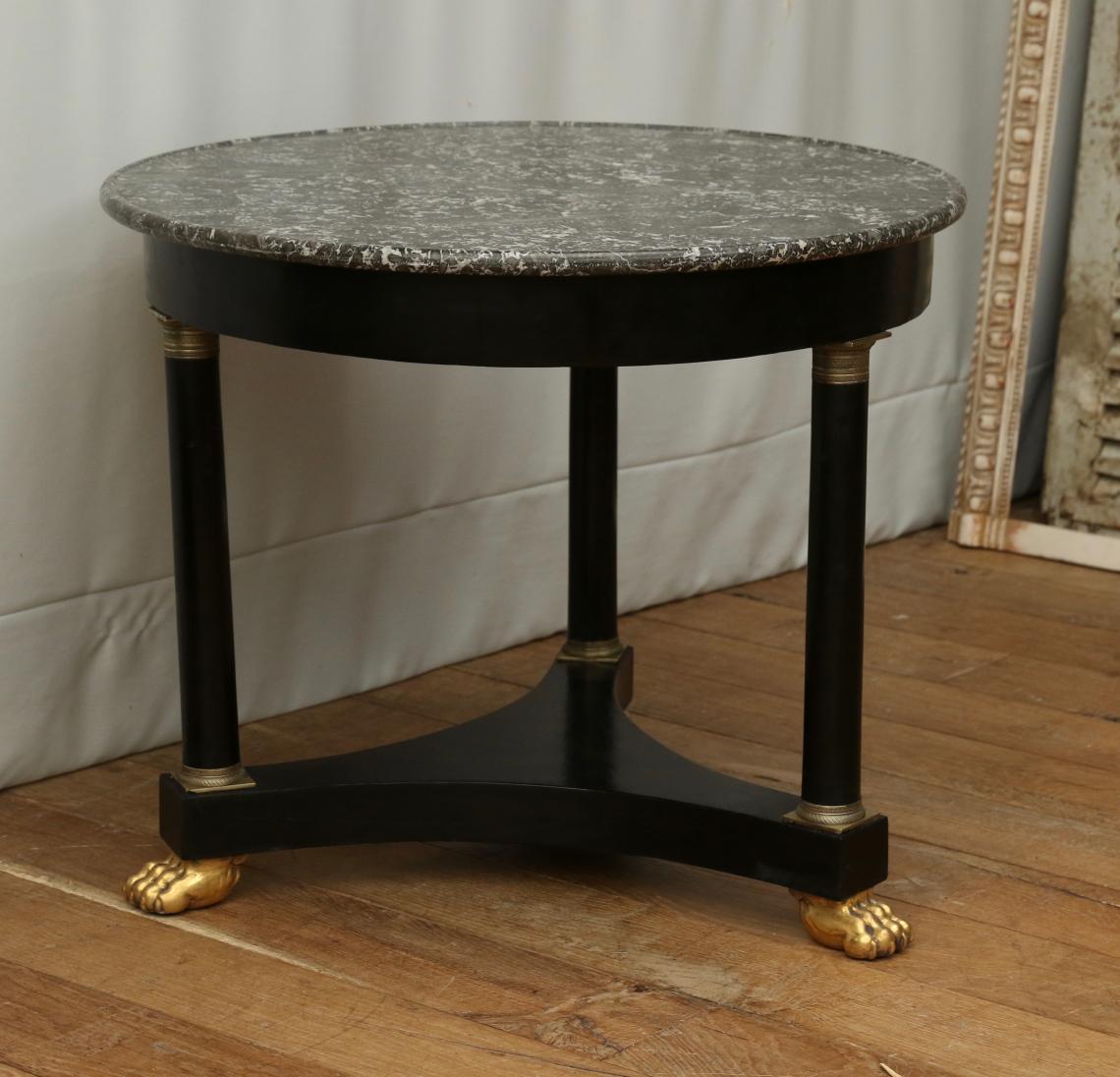 French Empire Marble Topped Round Table