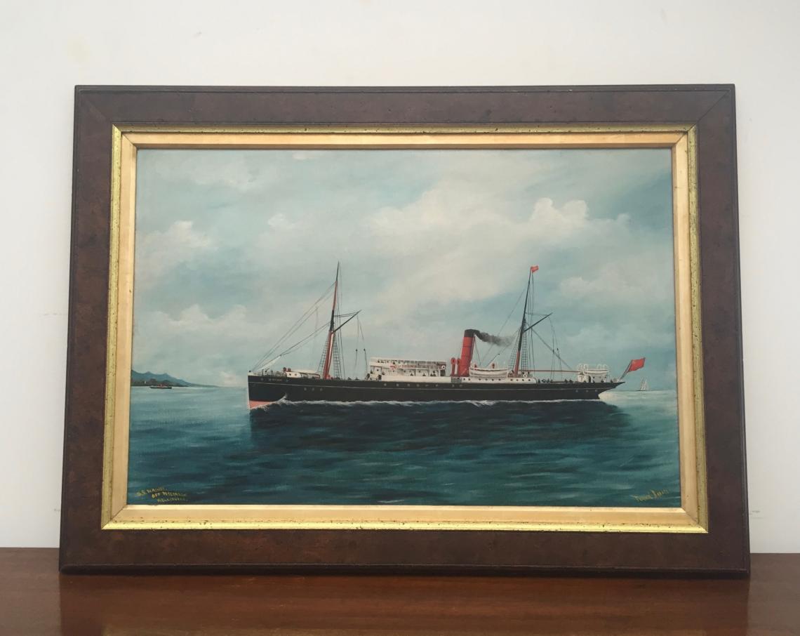 Frank Barnes Painting of S.S. Wainui