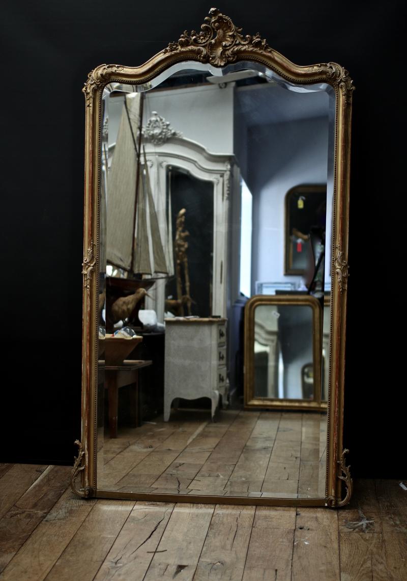 Large Crested Louis Philippe Mirror