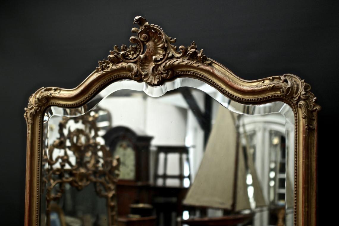 Large Crested Louis Philippe Mirror