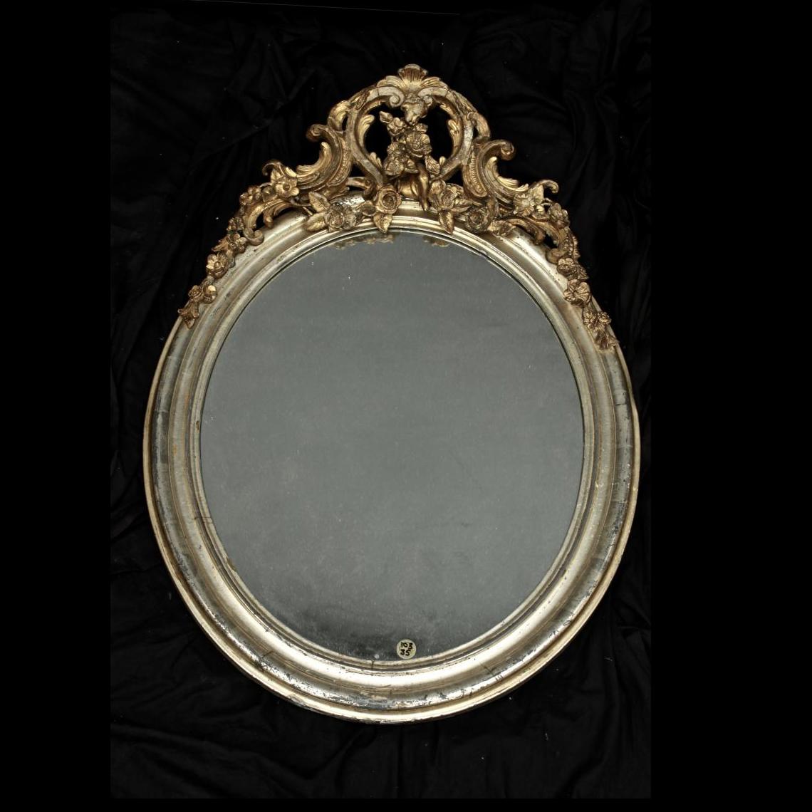 Oval Gilt Silver mirror
