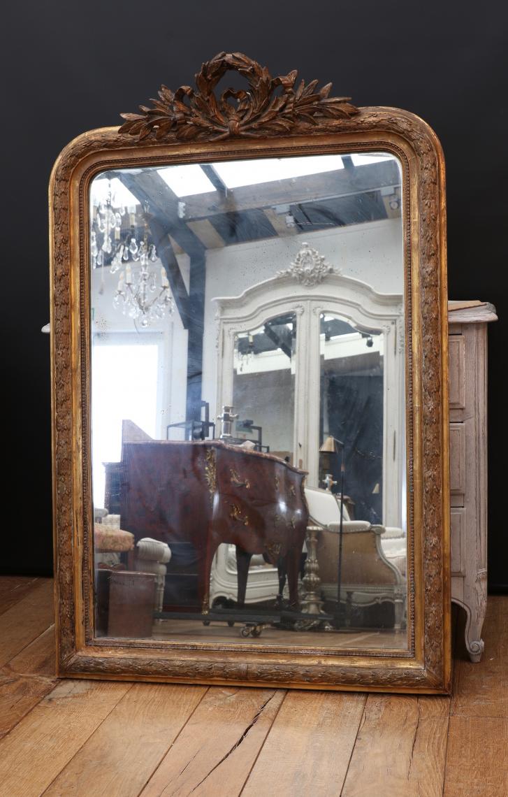 French Period Louis XVI Laurel Leaf Mirror