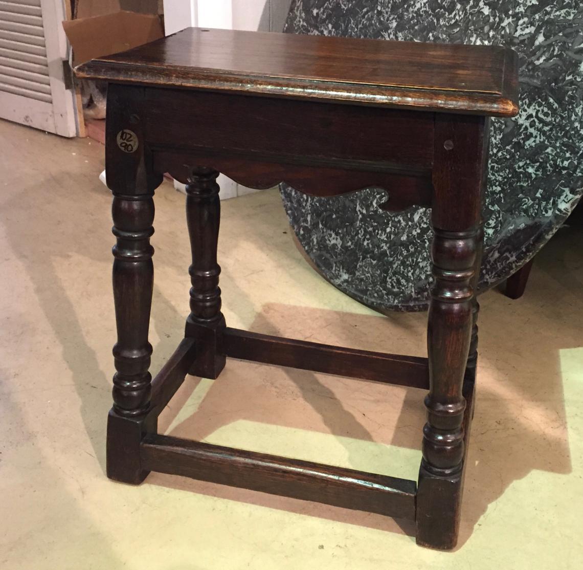 English Oak Jointed Stool with Skirt