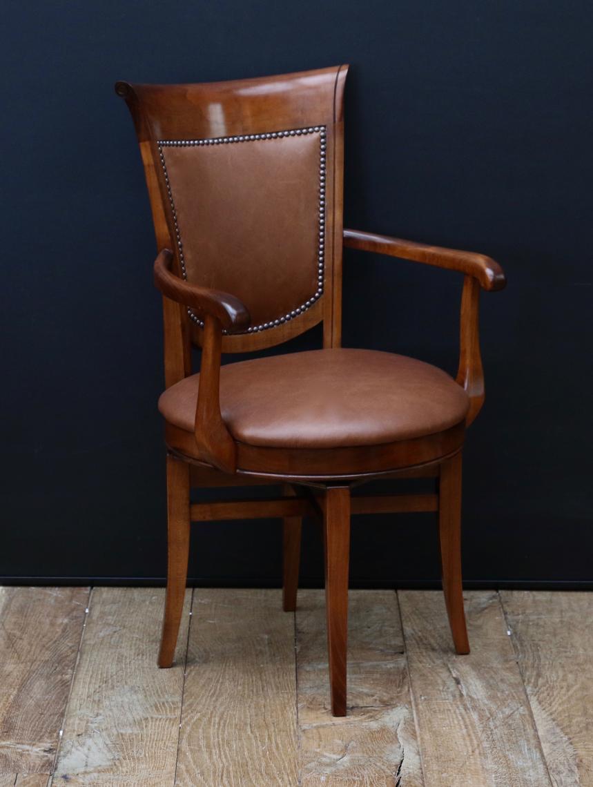 French Cherrywood Directoire Style Swivel Seat Chair