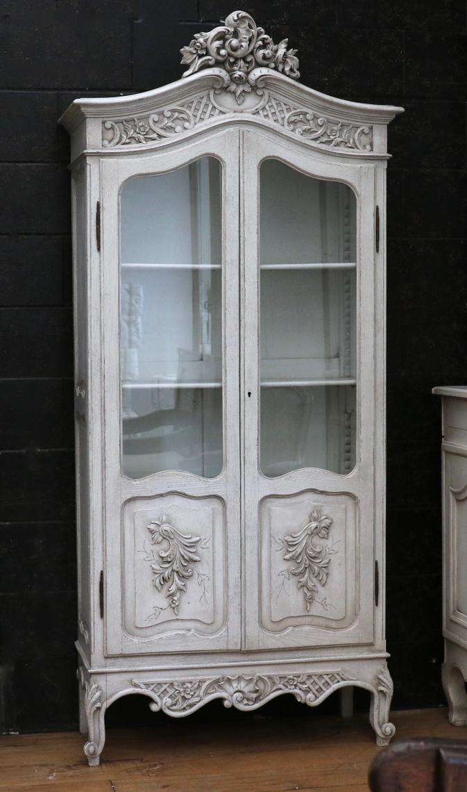 French Painted Armoire or Vitrine