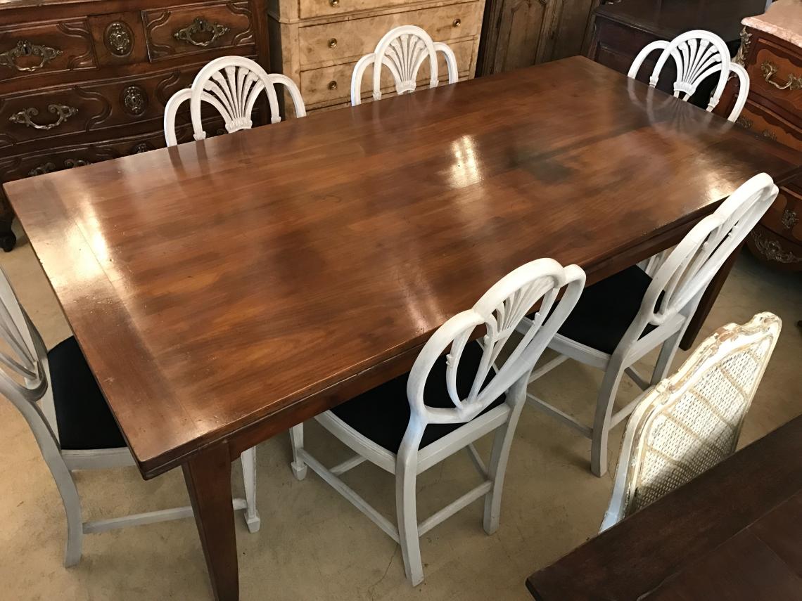  French Provincial Cherrywood Drawer Leaf Extension Table