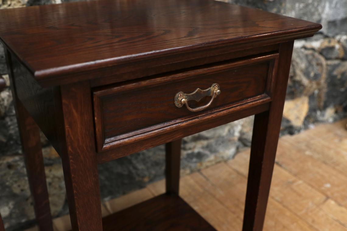 Polished French Oak Bedside Tables