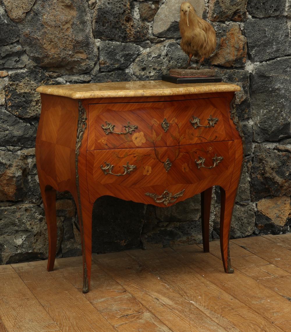 Bombe Commode with Italian Marble Top