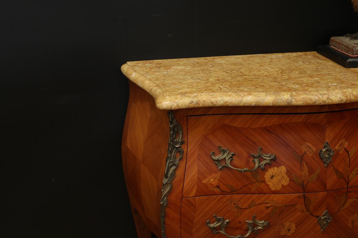 Bombe Commode with Italian Marble Top