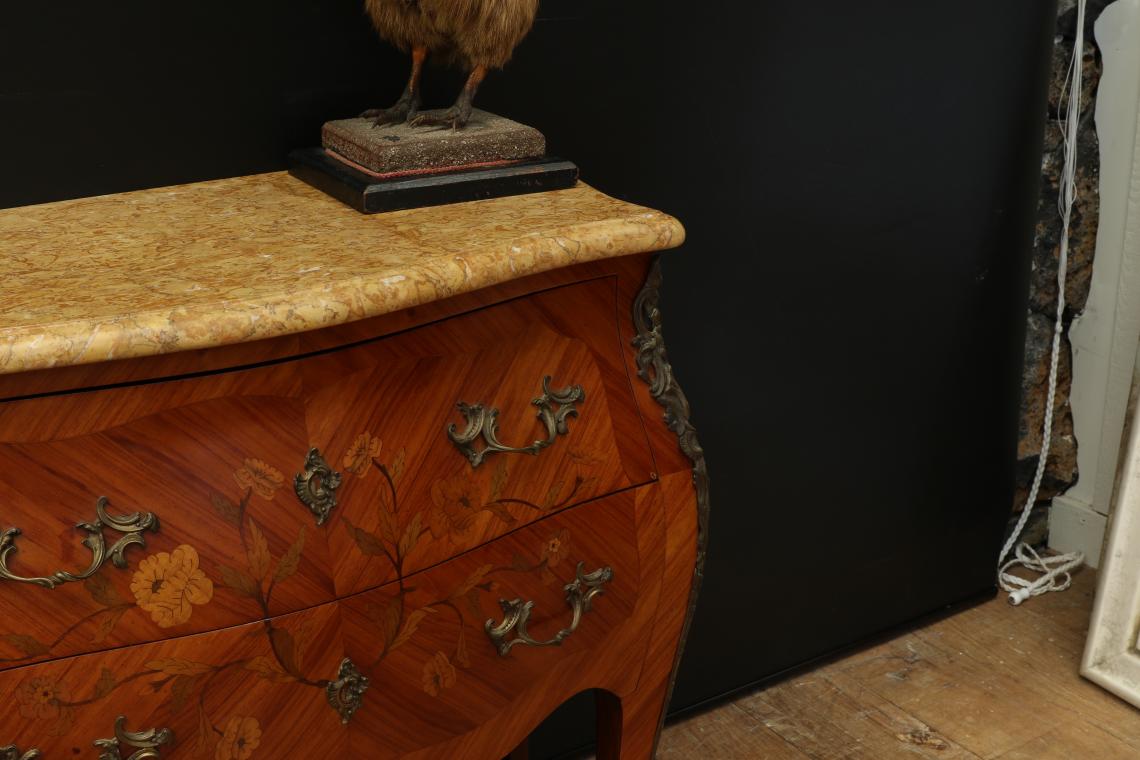 Bombe Commode with Italian Marble Top