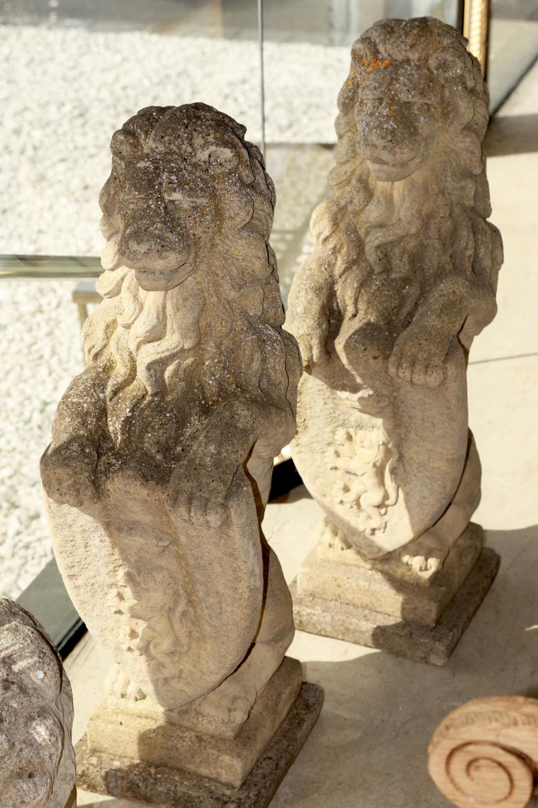 Stone Lions with Shields