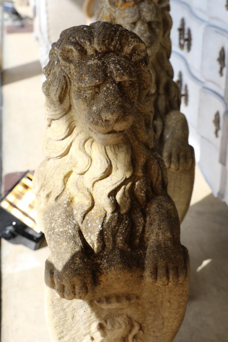 Stone Lions with Shields