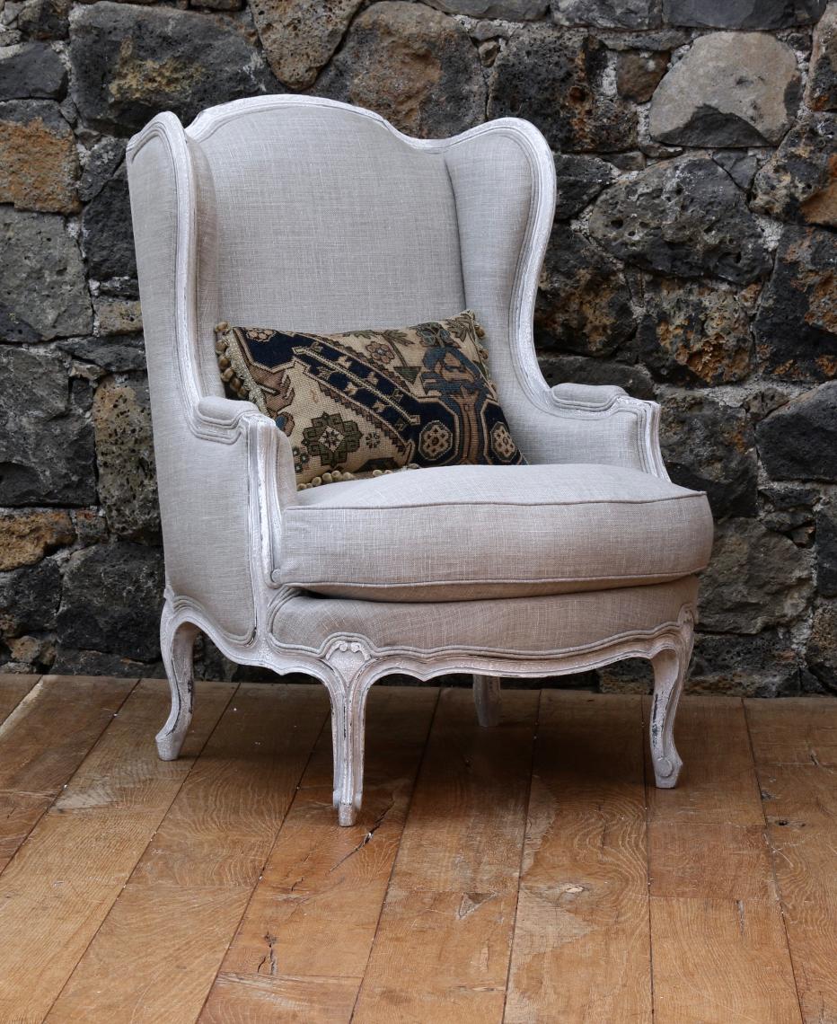 Louis XV Style French Wing Chair