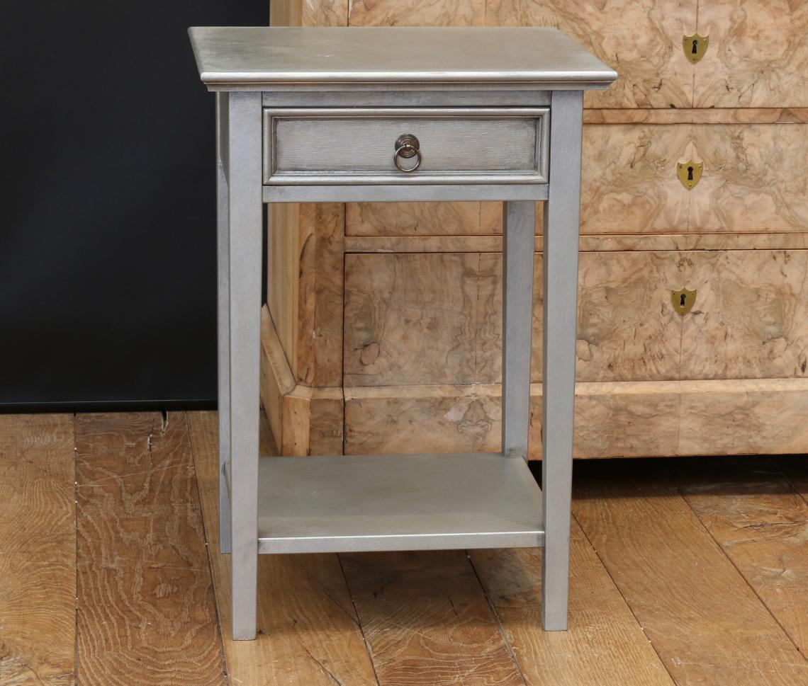 Bedside Table with a zinc finish