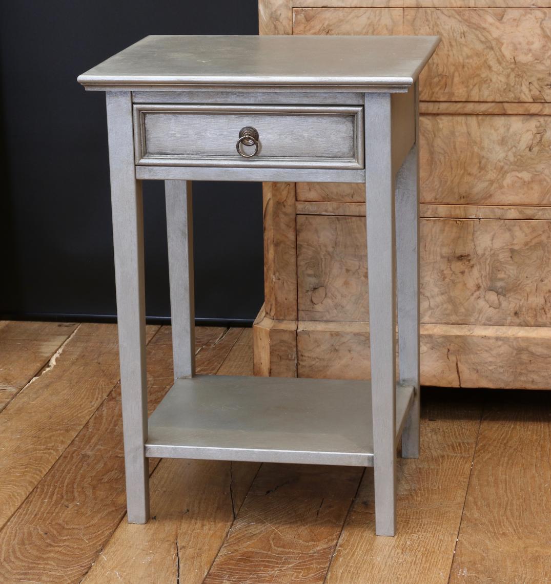 Bedside Table with a zinc finish