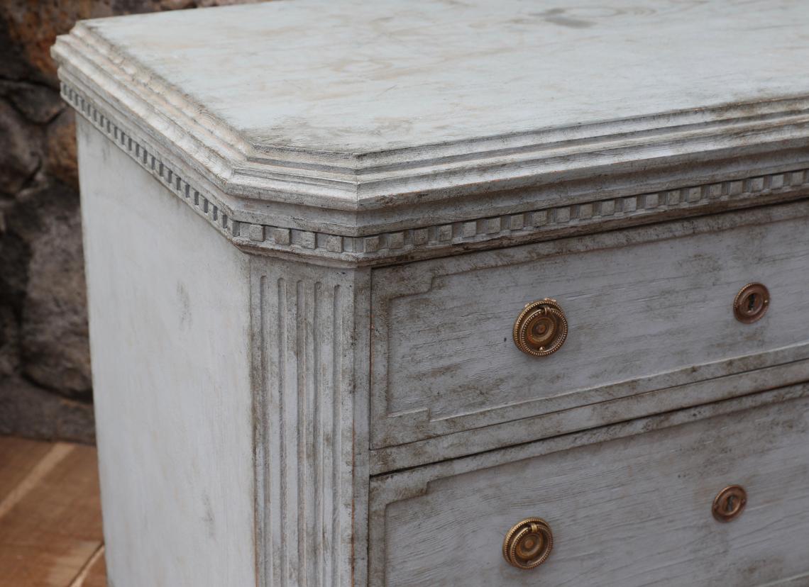 Pair of Nordic Blue Gustavian Chests