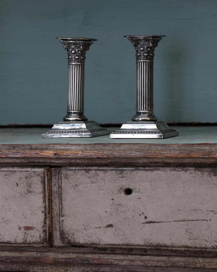 Pair of Solid Silver Candlesticks