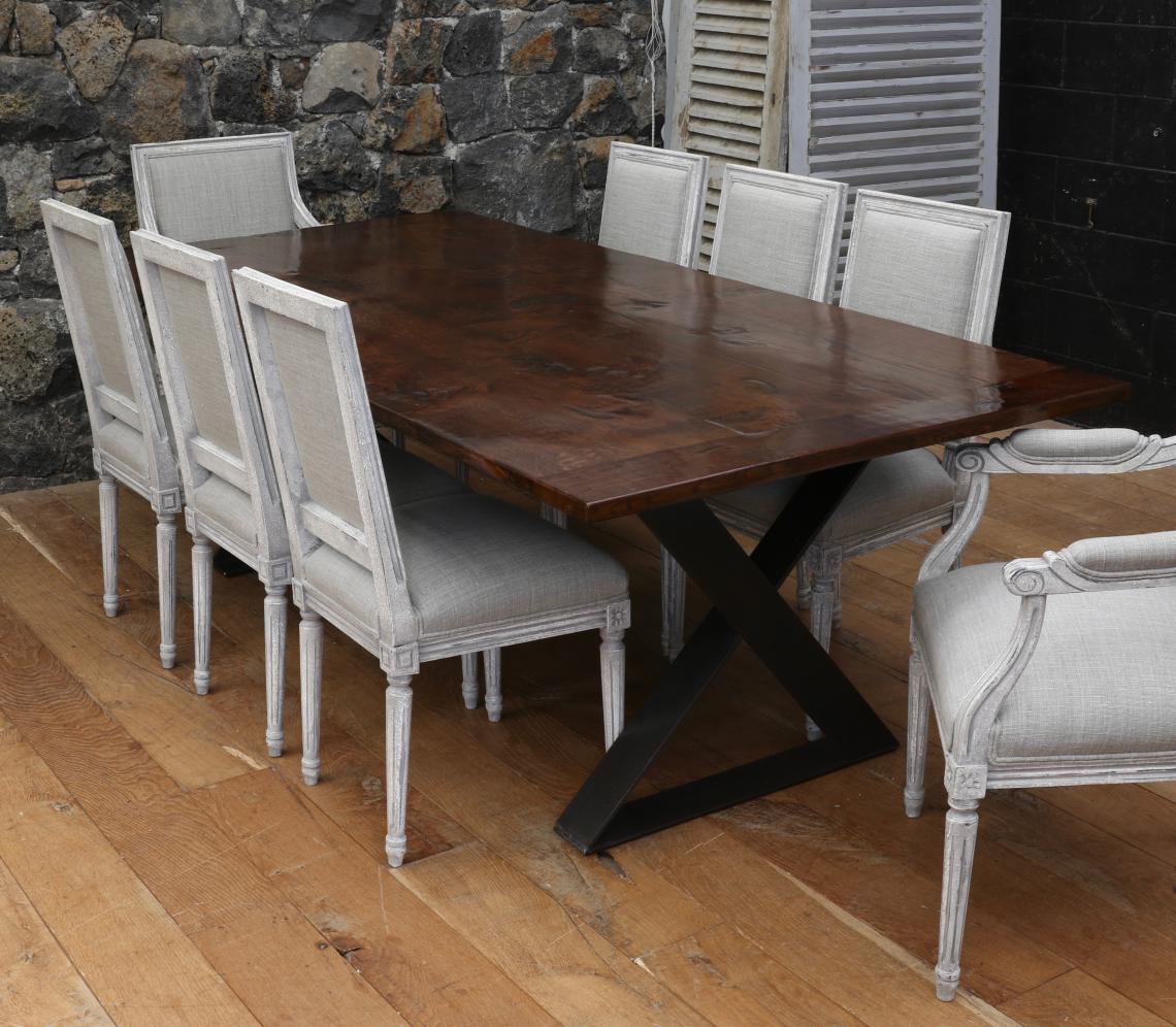 French Timber X-Base Custom Dining Table