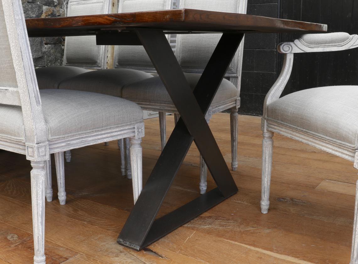 French Timber X-Base Custom Dining Table