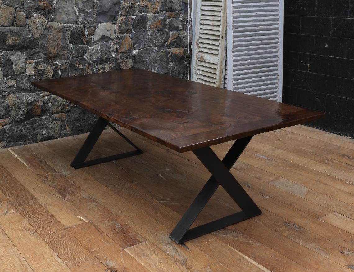 French Timber X-Base Custom Dining Table