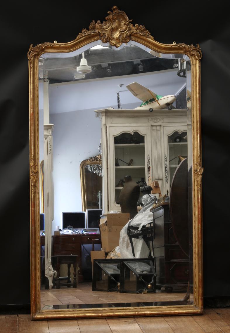 Large Louis Philippe Crested Mirror