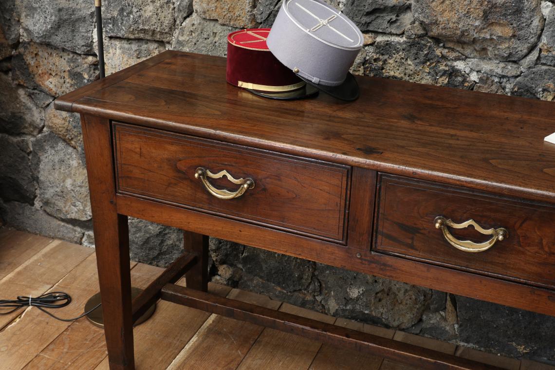 Chestnut Three Drawer Side Table