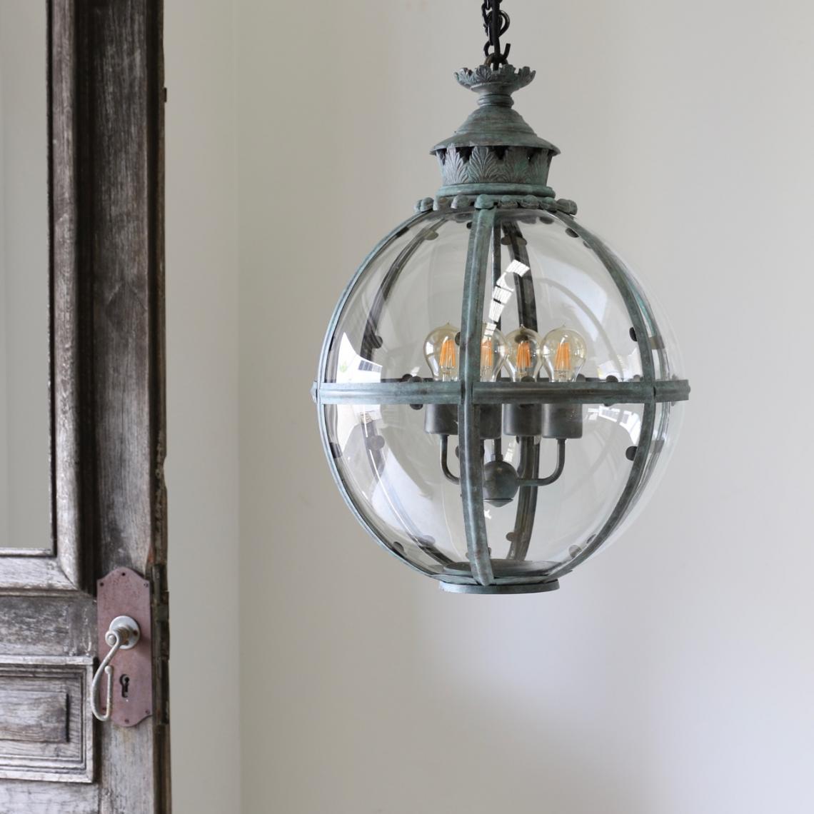107-44 - Globe Lantern // Verdigris 