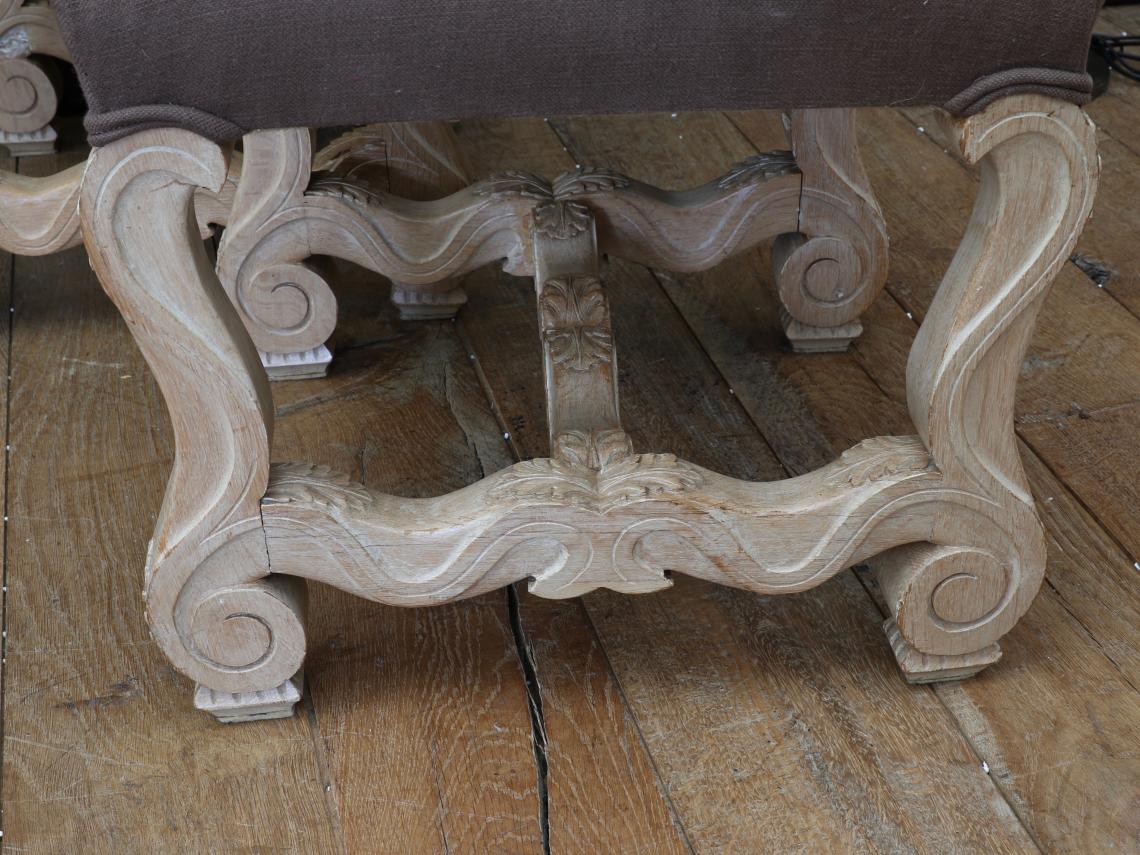 Pair of Bleached Louis XIV Style Footstools