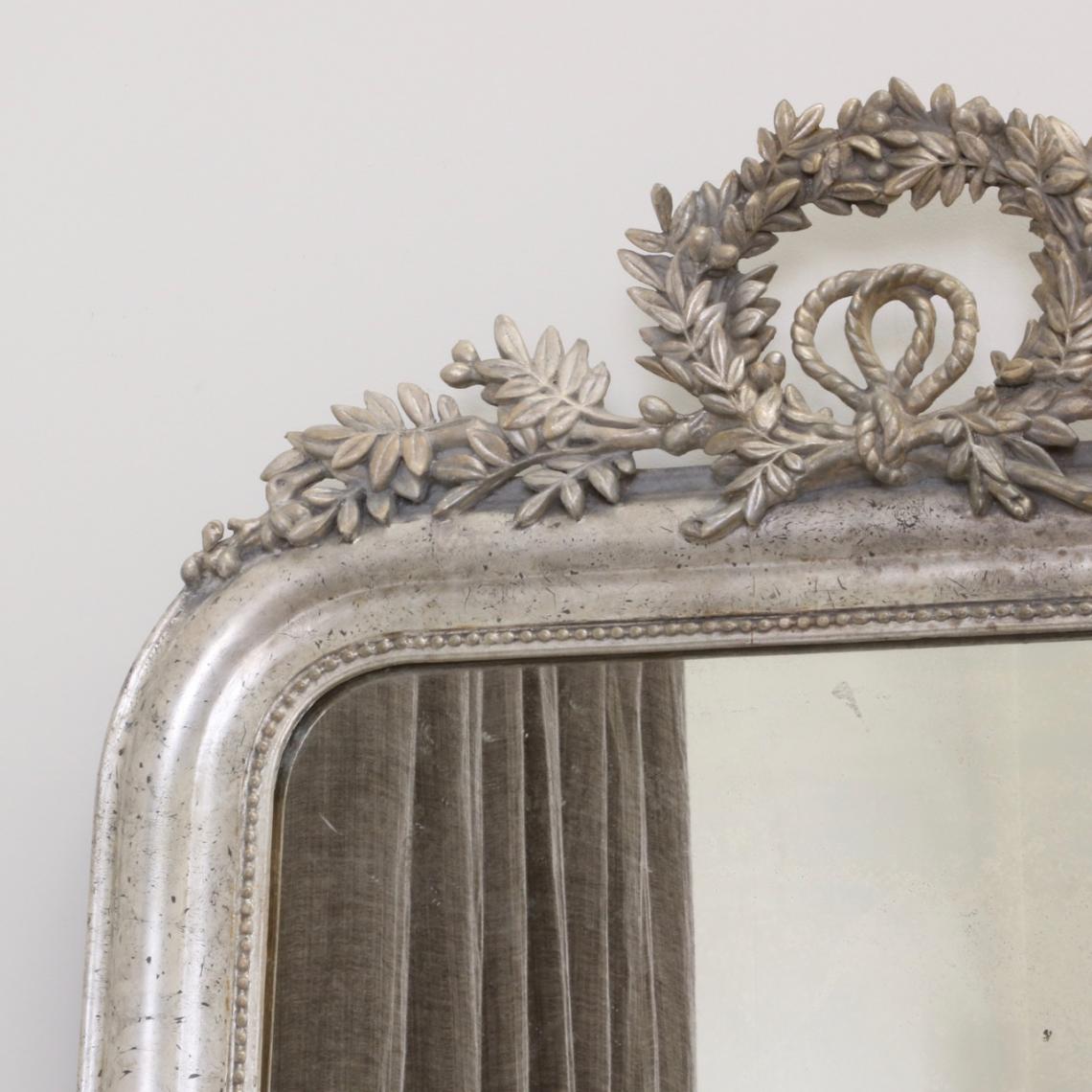 Louis Philippe Crested Silver Mirror 