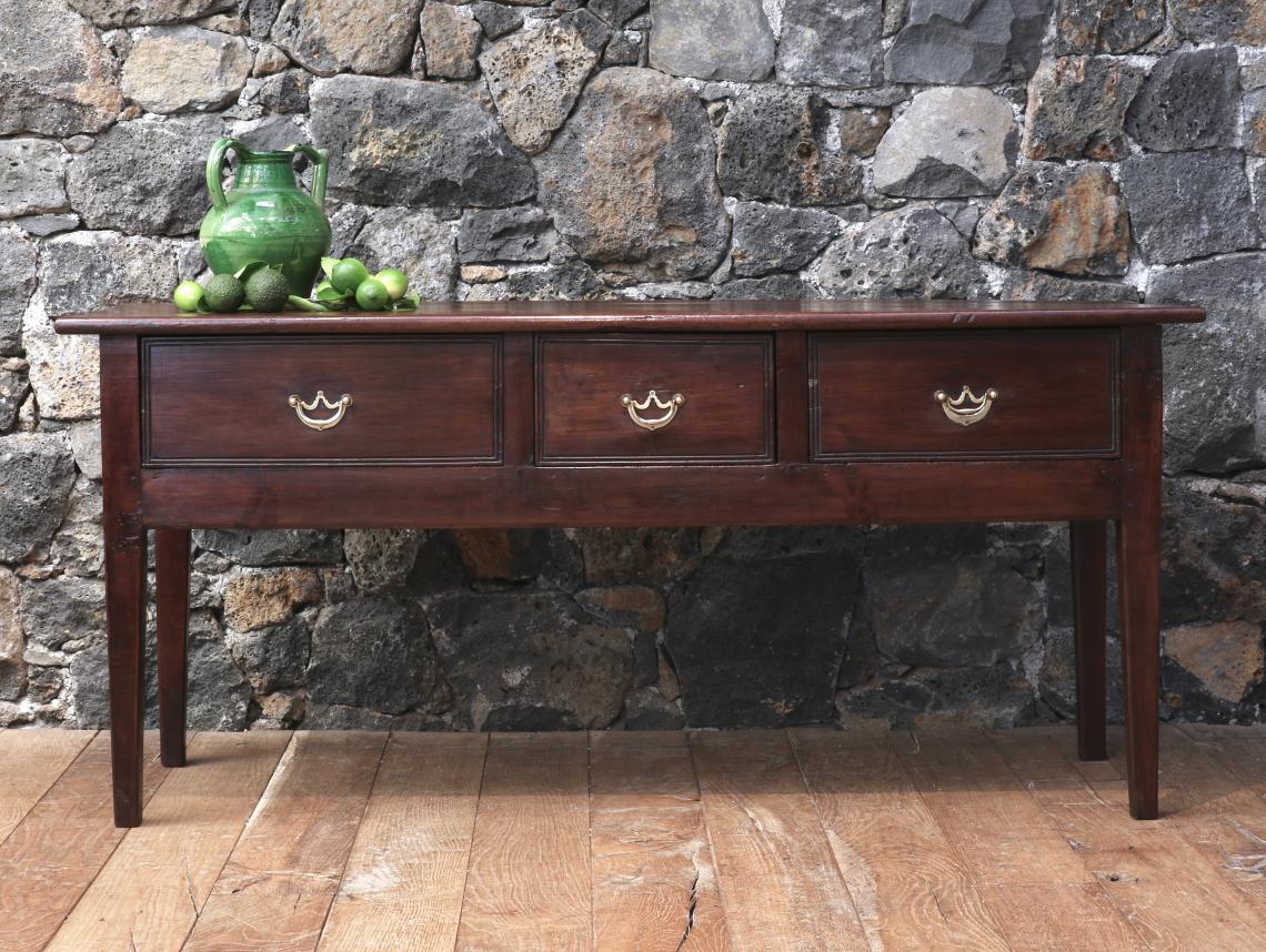 Louis XV Dark Cherrywood Side Table or Breton Server