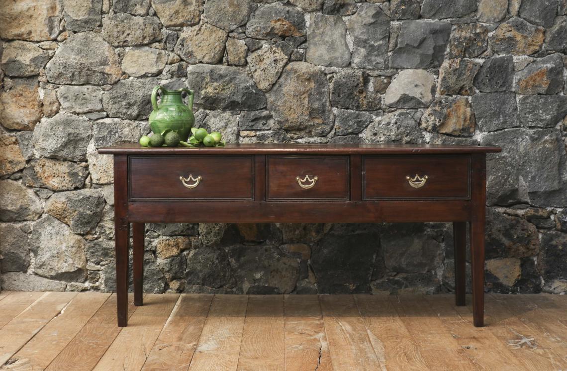 Louis XV Dark Cherrywood Side Table or Breton Server